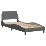 Letto con Materasso Grigio Scuro 90x200 cm in Tessuto