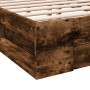 Giroletto con Cassetti Rovere Fumo 200x200 cm Legno Multistrato