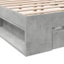 Giroletto Cassetti Grigio Cemento 140x200 cm Legno Multistrato