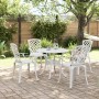 Set da Pranzo da Giardino 5 pz Bianco in Alluminio Pressofuso