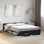 Giroletto con Cassetti Nero 135x190 cm in Legno Multistrato