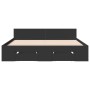 Giroletto con Cassetti Nero 135x190 cm in Legno Multistrato