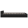 Giroletto con Cassetti Nero 135x190 cm in Legno Multistrato