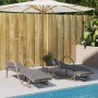 Lettini Prendisole 2 pz con Tavolino Beige in Polyrattan