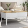 Tavolino FLORO Bianco 99x55,5x45 cm in Legno di Pino