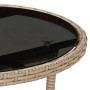 Set da Pranzo da Giardino 3 pz con Cuscini Polyrattan e Vetro