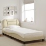 Letto con Materasso Crema 90x200 cm in Tessuto