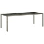Set da Pranzo da Giardino 9 pz con Cuscini Polyrattan e Vetro