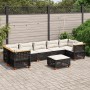 Set Divani da Giardino con Cuscini 8 pz Nero in Polyrattan