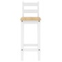 Set da Bar 5 pz Bianco in Legno Massello di Pino