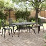 Set da Pranzo da Giardino 5 pz Nero in Alluminio Pressofuso