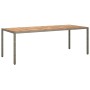 Set Pranzo da Giardino 9pz con Cuscini Polyrattan Acacia Grigio