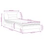 Letto con Materasso Crema 100x200 cm in Tessuto