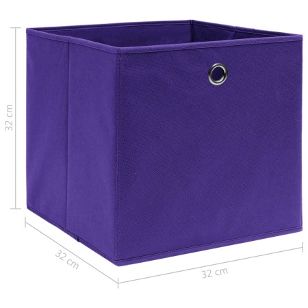 Scatole Portaoggetti 10pz Viola 32x32x32 cm Tessuto