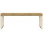 Tavolino da Salotto 100x50x35 cm Legno Massello Mango e Acciaio