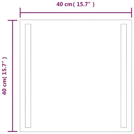 Specchio da Bagno con Luci LED 40x40 cm