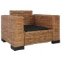 Set Divani 2 pz con Cuscini in Rattan Naturale