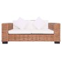 Set Divani 2 pz con Cuscini in Rattan Naturale