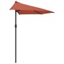 Ombrellone Palo in Alluminio Terracotta 300x155x223 cm a Metà