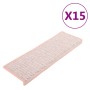 Tappeti Autoadesivi Scale Aspetto Sisal 15 pz 65x21x4 cm Rossi