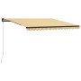 Tenda da Sole Retrattile Manuale 400x300 cm Gialla e Bianca