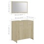 Set Mobili da Bagno 3 pz Rovere Sonoma in Truciolato