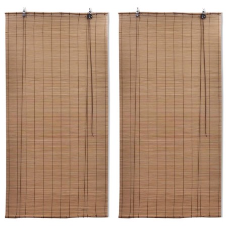 Tende a Rullo in Bambù 2pz 150x220 cm Marroni