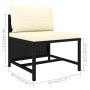 Set Divani da Giardino 6 pz con Cuscini in Polyrattan Nero