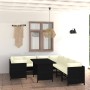 Set Divani da Giardino 9 pz con Cuscini in Polyrattan Nero