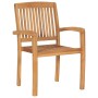 Sedie da Giardino 2 pz con Cuscini Rosso Vino in Teak Massello