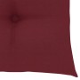 Sedie da Giardino 2 pz con Cuscini Rosso Vino in Teak Massello
