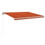 Tenda Automatica Sensore Vento e LED 400x350 cm Arancio Marrone