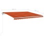 Tenda Automatica Sensore Vento e LED 400x350 cm Arancio Marrone