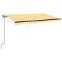 Tenda da Sole Retrattile Manuale LED 450x350 cm Giallo Bianco