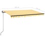 Tenda da Sole Retrattile Manuale LED 450x350 cm Giallo Bianco