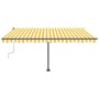 Tenda Retrattile Manuale con Palo 400x300 cm Giallo/Bianco