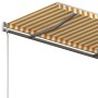 Tenda Retrattile Manuale con Palo 400x300 cm Giallo/Bianco