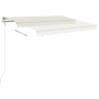 Tenda da Sole Retrattile Manuale con Pali 4x3,5 m Crema