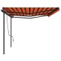 Tenda Retrattile Manuale con Pali 6x3,5 m Arancione e Marrone