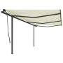 Tenda da Sole Retrattile Manuale con Pali 6x3,5 m Crema