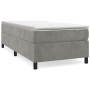 Giroletto a Molle con Materasso Grigio Chiaro 80x200 cm Velluto