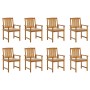 Sedie da Giardino con Cuscini 8 pz in Legno Massello di Acacia