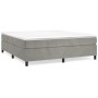 Giroletto a Molle con Materasso Grigio Chiaro 180x200cm Velluto