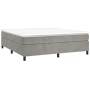 Giroletto a Molle con Materasso Grigio Chiaro 180x200cm Velluto