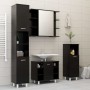 Mobile da Bagno Nero 30x30x95 cm in Legno Multistrato