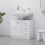 Mobile Sottolavabo Bianco Lucido 63x30x54 cm Legno Multistrato