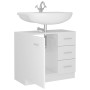 Mobile Sottolavabo Bianco Lucido 63x30x54 cm Legno Multistrato