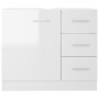 Mobile Sottolavabo Bianco Lucido 63x30x54 cm Legno Multistrato