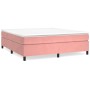 Giroletto a Molle con Materasso Rosa 180x200 cm in Velluto