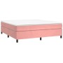 Giroletto a Molle con Materasso Rosa 180x200 cm in Velluto